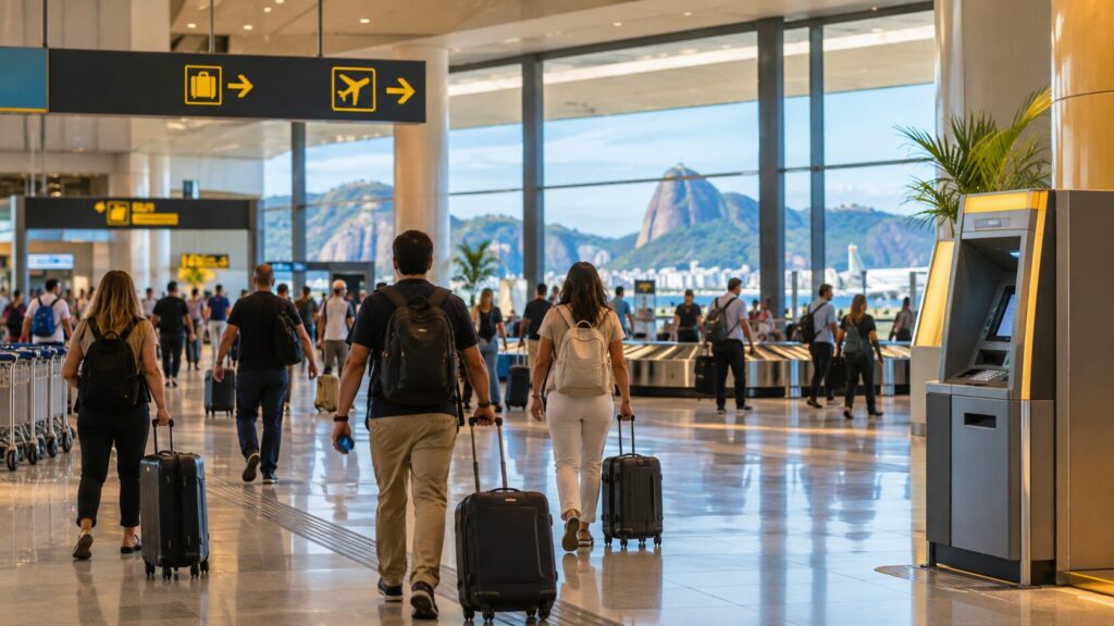 Caixa eletrônico no aeroporto do Rio de Janeiro: onde sacar dinheiro
